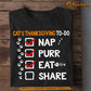 Thanksgiving Black Cat T-shirt, Cat's Thanksgiving To Do Nap Purr Eat, Gift For Cat Lovers, Cat Tees, Cat Owners