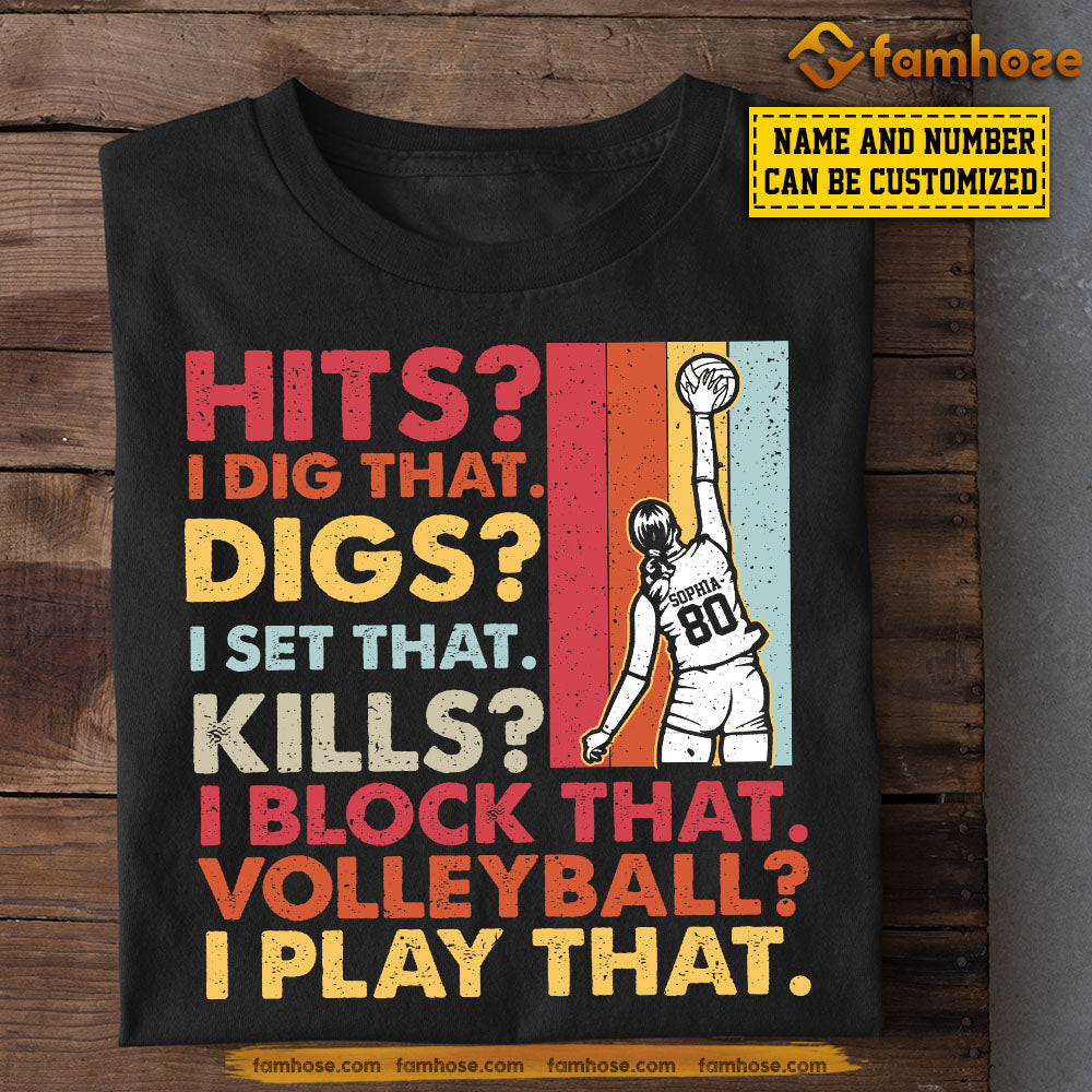 Personalized Vintage Volleyball Girl T-shirt, Volleyball I Play That, Gift For Kids Volleyball Lovers, Volleyball Girls