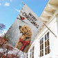 Merry Christmas Dog & Bird, Golden Retriever Xmas Garden Flag & House Flag, Christmas Flag Gift For Golden Retriever Dog Lovers