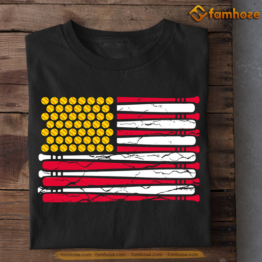 July 4th Softball T-shirt, Softball Arrange A USA Flag, Independence Day Gift For Softball Lovers, Softball Tees