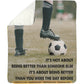 Soccer Fleece Blanket, Be Better Than Yesterday Sport Woven Blanket, Cool Sherpa Blanket Gift For Soccer Lovers