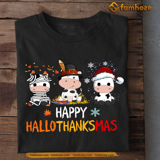 Halloween Cow T-shirt, Happy Halloween Thanksgiving Christmas Gift For Cow Lovers, Gift For Farmers