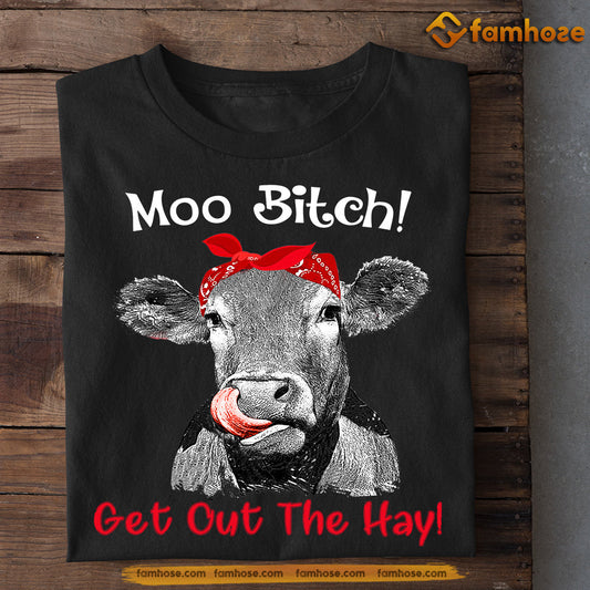 Funny Cow Christmas T-shirt, Moo Bitch Get Out The Hay, Gift For Cow Lovers, Cow Tees