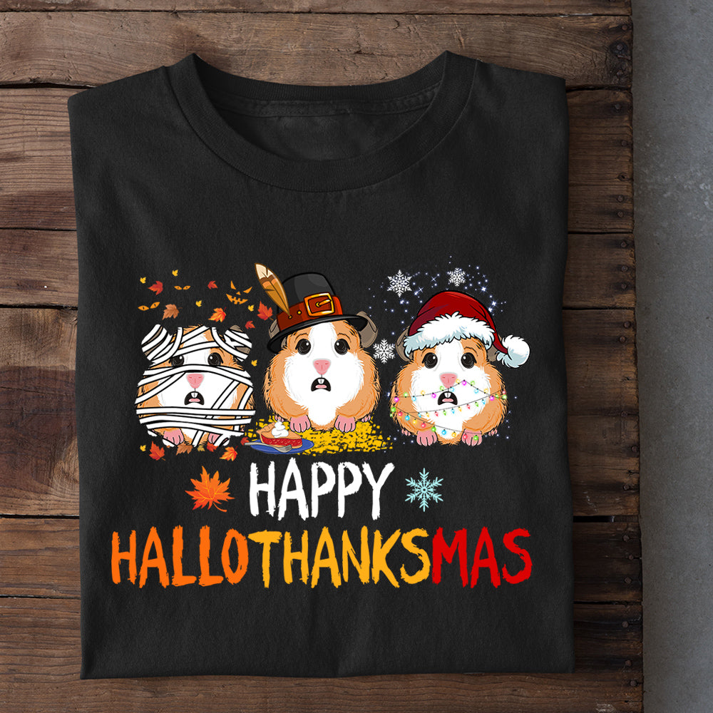 Guineapig Halloween T-shirt, Happy Halo Thanks Mas Halloween Gift For Guineapig Lovers, Gunieapig Owners