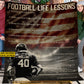 Personalized Football Boy Fleece Blanket, Football Life Lessons Sport Woven Blanket, Cool Sherpa Blanket Football Gift For Football Lovers