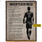 Motivational Personalized Soccer Boy Fleece Blanket, Soccer Player Rules Sport Woven Blanket, Cool Sherpa Blanket Gift For Soccer Lovers