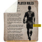 Motivational Personalized Soccer Boy Fleece Blanket, Soccer Player Rules Sport Woven Blanket, Cool Sherpa Blanket Gift For Soccer Lovers