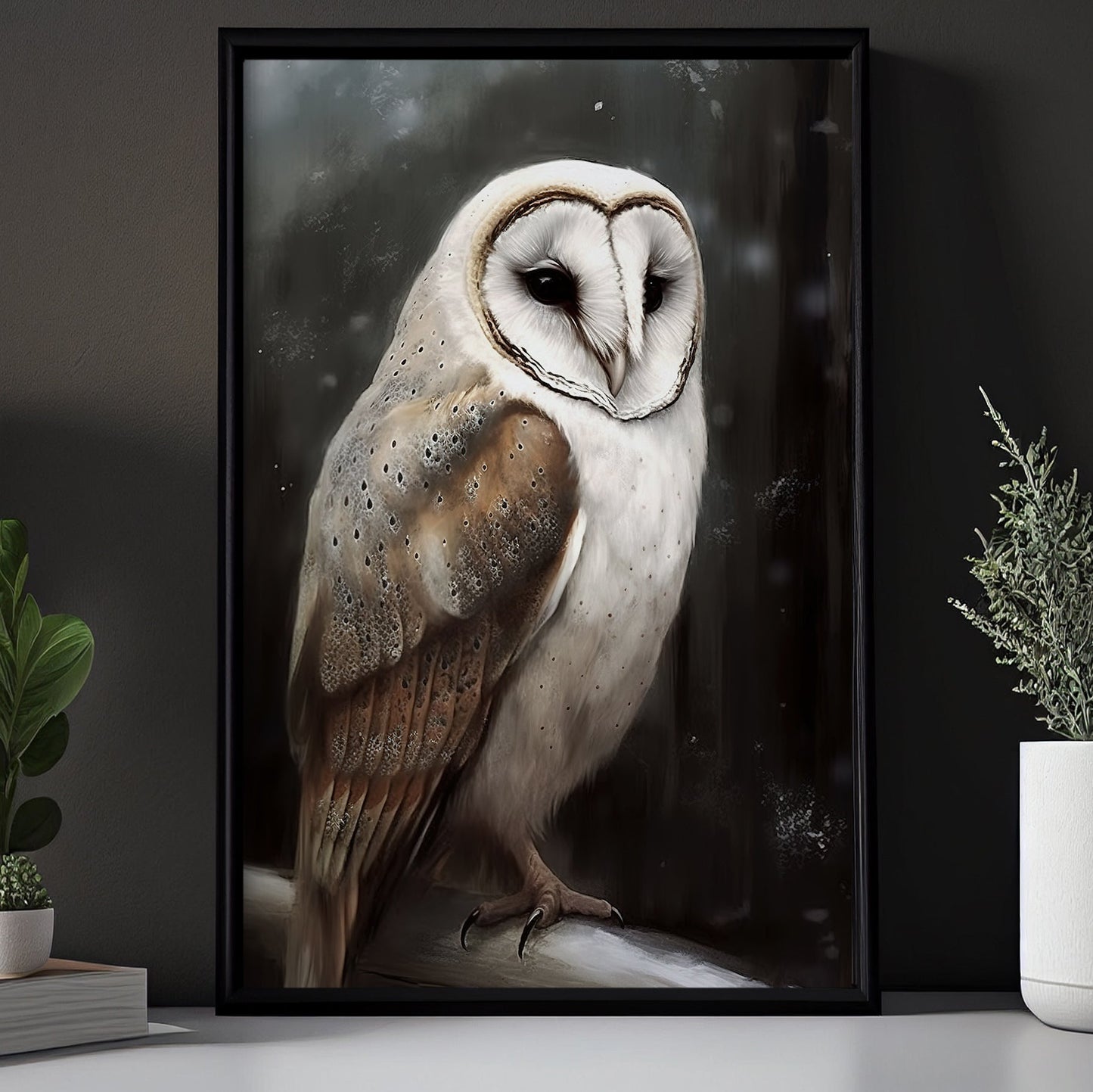 Alone Earl Owl On The Tree, Owl Canvas Painting, Wall Art Decor - Dark Academia Owl Poster Gift