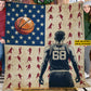 Personalized Basketball Boy Fleece Blanket, Basketball, Freedom, And The American Spirit Sport Woven Blanket - Sherpa Blanket Gift For Basketball Lovers