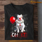 Halloween Pitbull Dog T-shirt, Oh IT Pitbull Holding A Balloon, Gift For Dog Lovers, Dog Owners, Dog Tees