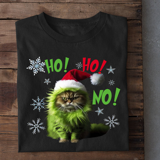 Cat Christmas T-shirt, Ho Ho Ho, Gift For Cat Lovers, Cat Tees, Cat Owners