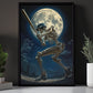 Skeleton Home Run, Baseball Canvas Painting, Spooky Season Wall Art Decor, Halloween Poster Gift For Baseball Lovers