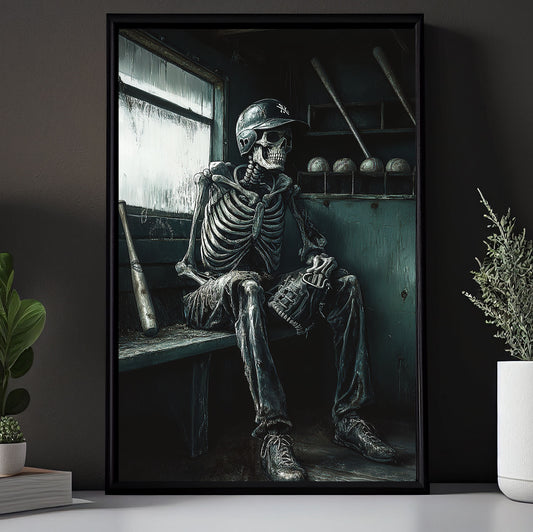 Haunted Dugout, Baseball Canvas Painting, Spooky Season Wall Art Decor, Halloween Poster Gift For Baseball Lovers