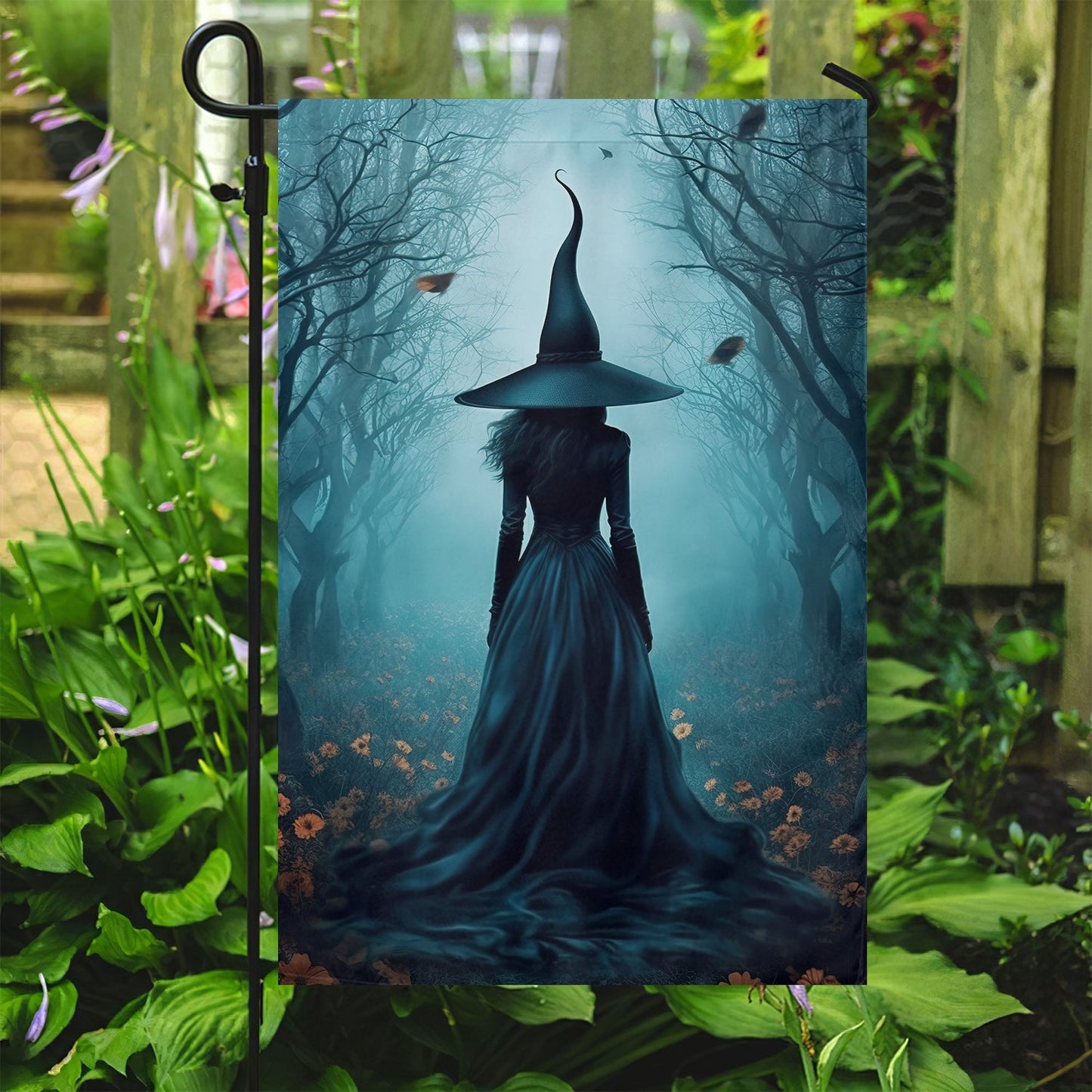 Halloween Witch Flag, The Witch Twilight Dark Forest Vintage Gothic Spooky, Gift For Halloween, House Witch Flag