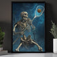 Bone Crunching Check, Lacrosse Canvas Painting, Spooky Season Wall Art Decor, Halloween Poster Gift For Lacrosse Lovers