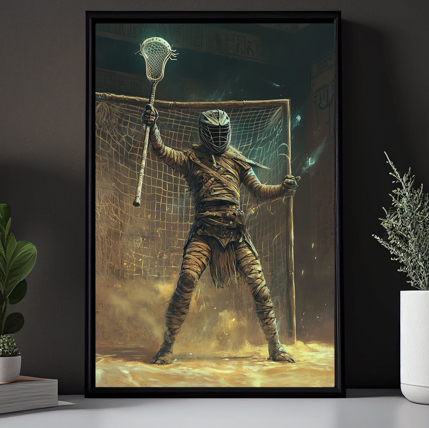 Mummy’s Midnight Pass, Lacrosse Canvas Painting, Spooky Season Wall Art Decor, Halloween Poster Gift For Lacrosse Lovers