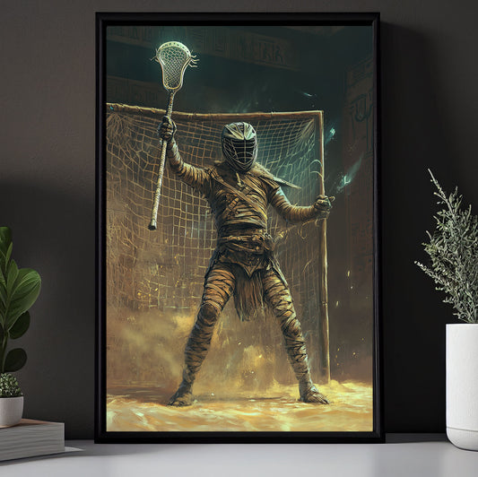 Mummy’s Midnight Pass, Lacrosse Canvas Painting, Spooky Season Wall Art Decor, Halloween Poster Gift For Lacrosse Lovers