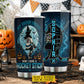 Personalized Halloween Witch Hockey Tumbler, My Broom Broke Now I Ride A Hockey Stick, Spooky Season Stainless Steel Tumbler, Travel Mug Tumblers Gift For Hockey Lover