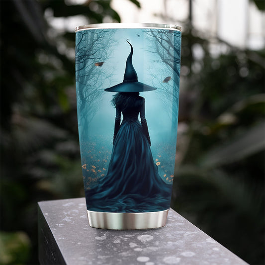 Halloween Witch Tumbler, The Witch Twilight Dark Forest Vintage Gothic Spooky Stainless Steel Tumbler, Gift For Witch Lovers, Halloween Witch Tumbler