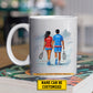 Personalized Tennis Couple Mug, Tennis Partners For Life, Best Valentine's Day Gift For Tennis-Loving Couple, Cups Gift For Your Loved Ones