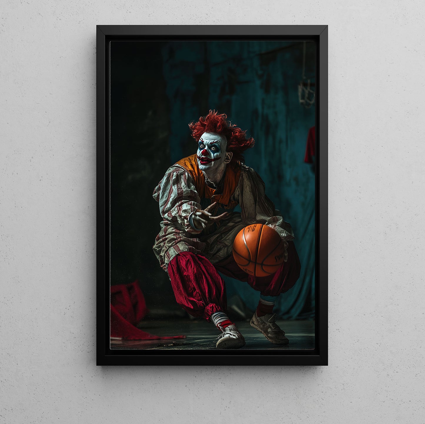 Jack-o'-Lantern’s Flickering Pass, Basketball Canvas Painting, Spooky Season Wall Art Decor, Halloween Poster Gift For Basketball Lovers