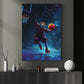 Clown’s Jump Shot, Basketball Canvas Painting, Spooky Season Wall Art Decor, Halloween Poster Gift For Basketball Lovers