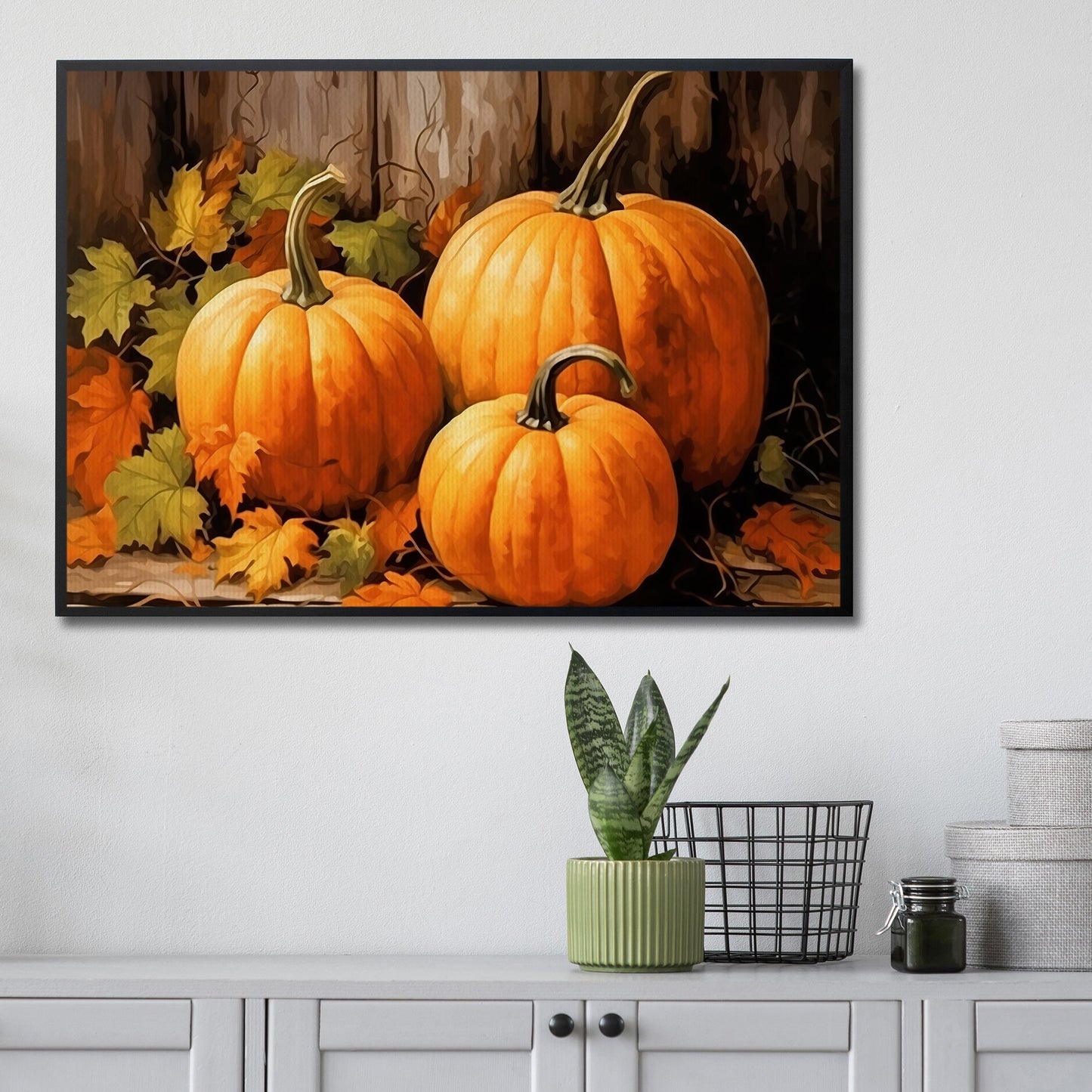 Autunm Pumpkins Canvas Painting, Wall Art Decor - Pumpkins In My House Autunm Pumpkins Poster Gift