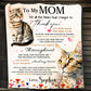 Cat Blanket, To My Mom Thank You For All The Special Things You Do Fleece Blanket - Sherpa Blanket Mother's Day Gift For Mom From Daughter