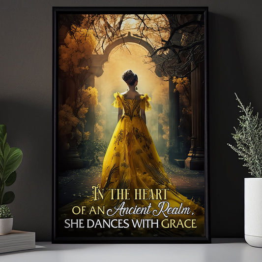 In the Heart Of An Ancient Realm, She Dances with Grace, Victorian Canvas Painting, Xmas Wall Art Decor - Christmas Poster Gift
