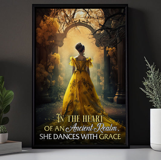 In The Heart Of An Ancient Realm She Dances With Grace, Princess Canvas Painting, Wall Art Decor - Princess Poster Gift