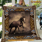 Horse Blanket, Pattern Alone Strong Horse, Horse Fleece Blanket - Sherpa Blanket Gift For Horse Lover