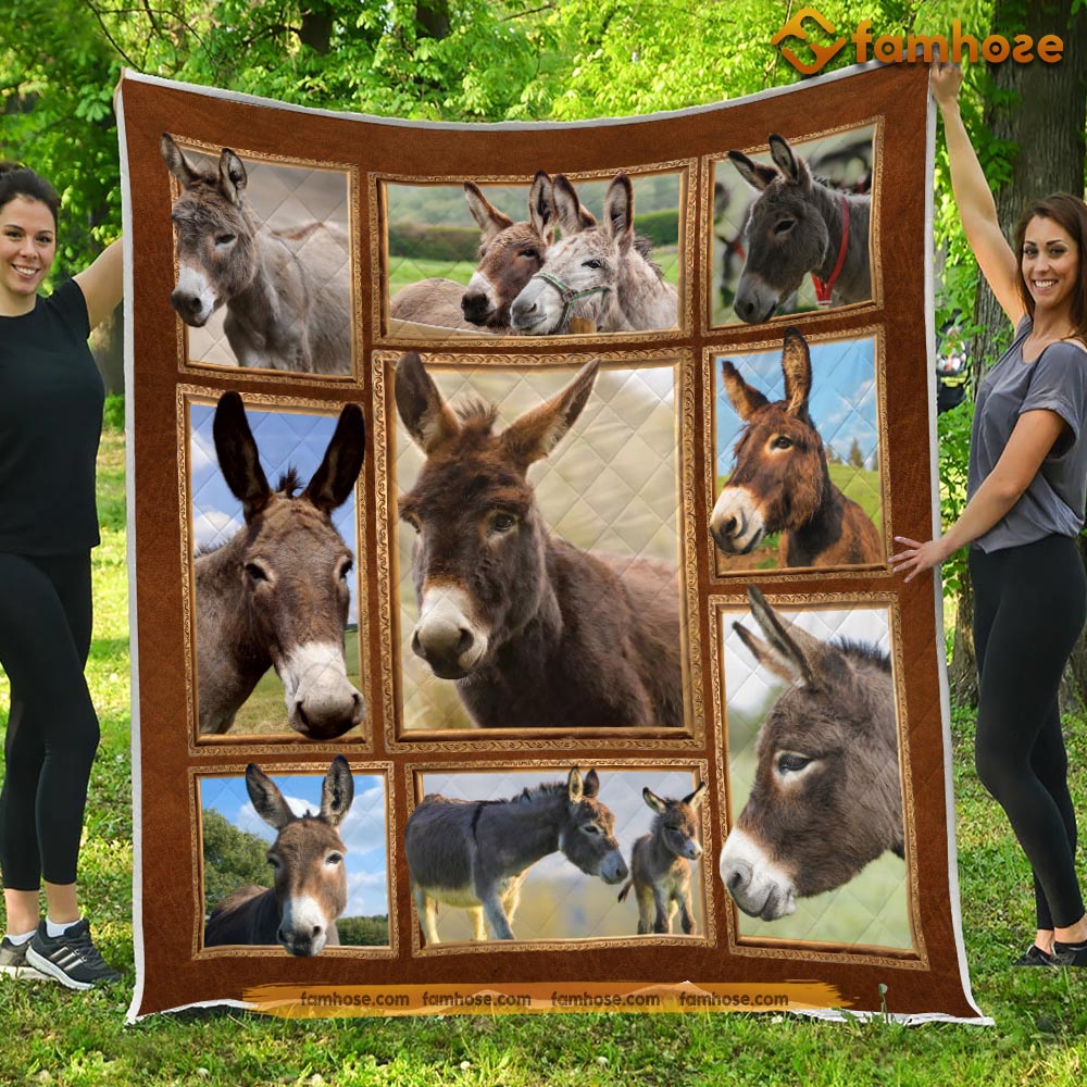 Donkey Blanket, Donkey Together Look At Me Donkey Fleece Blanket - Sherpa Blanket Gift For Donkey Lover