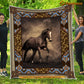 Horse Blanket, Pattern Alone Strong Horse, Horse Fleece Blanket - Sherpa Blanket Gift For Horse Lover