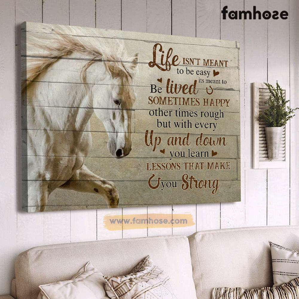 Horse Poster/Canvas, Life Isn't Meant To Be Easy Sometimes Happy Up And Down, Horse Canvas Wall Art, Poster Gift For Horse Lovers