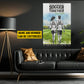 Romantic Personalized Soccer Couple Canvas Painting, Soccer Together Sports Wall Art Decor, Valentine's Day Poster Gift For Soccer-Loving Couple