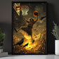 Scarecrow’s Slam Dunk, Basketball Canvas Painting, Spooky Season Wall Art Decor, Halloween Poster Gift For Basketball Lovers