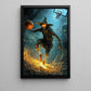 Scarecrow Plays Basketball, Basketball Canvas Painting, Spooky Season Wall Art Decor, Halloween Poster Gift For Basketball Lovers