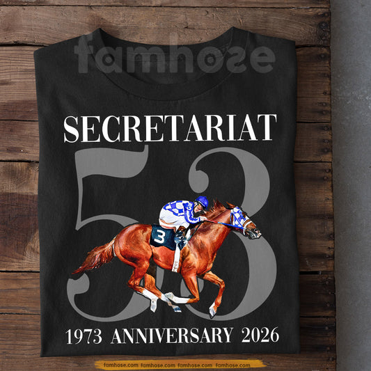 Secretariat Horse T-shirt, 1973 53 Anniversary 2026 Tees Gift For Horse Racing Lovers, Fan Of Kentucky Derby