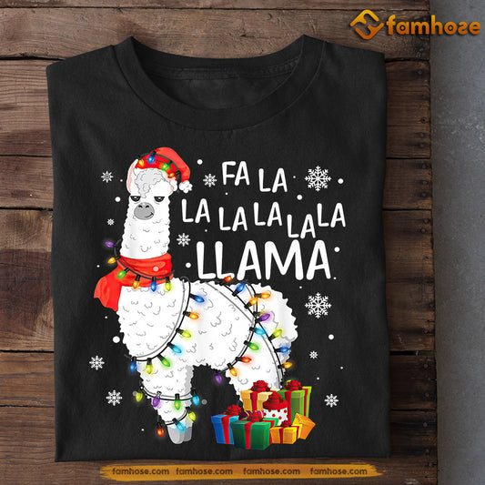 Llama Christmas T-shirt, Fa La La La Llama, Gift For Llama Lovers, Llama Tees, Farmers Tees
