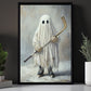 Phantom On Ice, Hockey Canvas Painting, Spooky Season Wall Art Decor, Halloween Poster Gift For Hockey Lovers