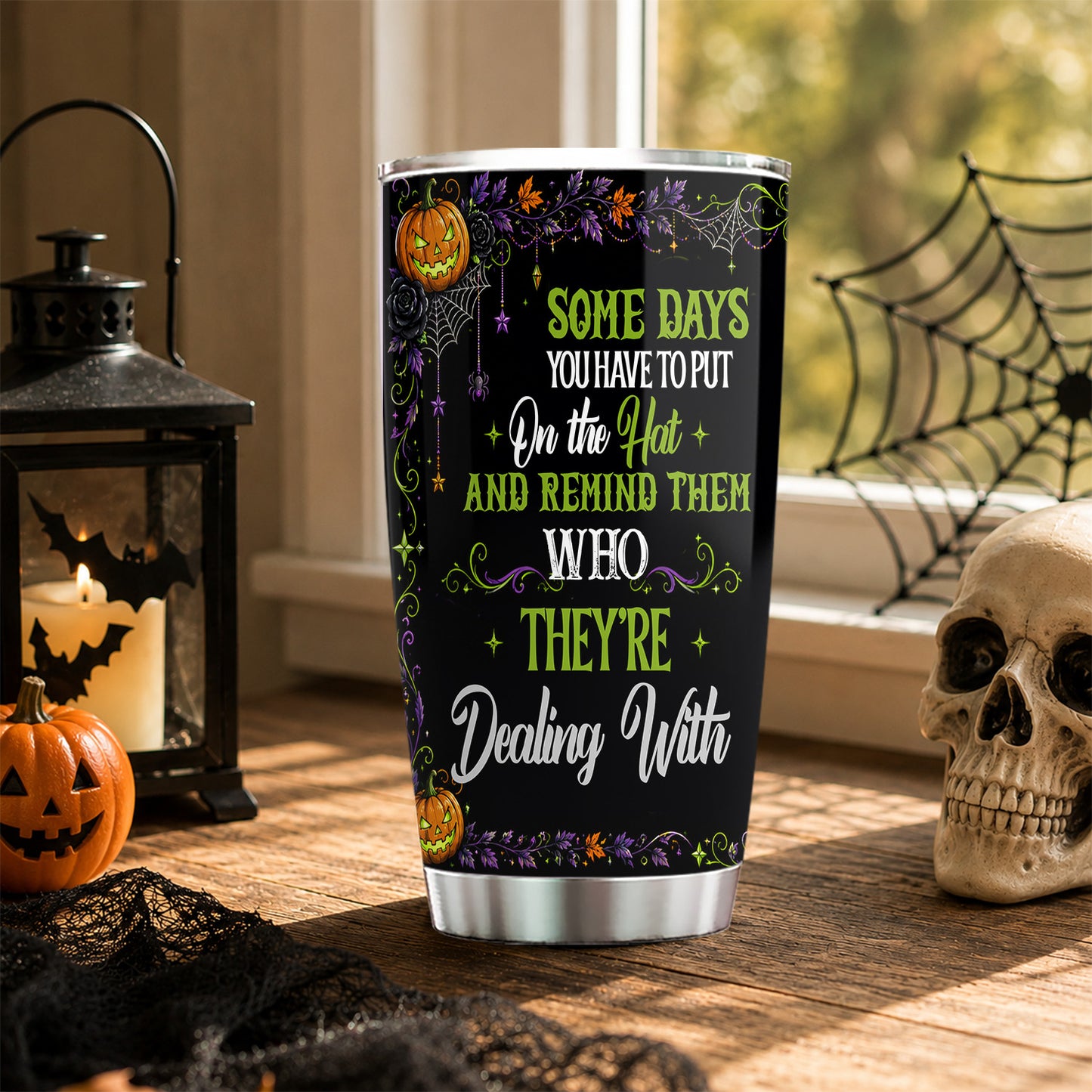 Personalized Halloween Witch Tumbler, Remind Them Who They’re Dealing With Stainless Steel Tumbler Spooky Season Gift For Witch Lover