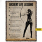 Vintage Personalized Archery Fleece Blanket, Archery Life Lessons Sport Woven Blanket - Sherpa Blanket Gift For Archery Lovers