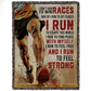 Motivational Running Fleece Blanket, I Don't Run To Win Races Woven Blanket, Cool Sherpa Blanket Gift For Runner