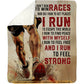 Motivational Running Fleece Blanket, I Don't Run To Win Races Woven Blanket, Cool Sherpa Blanket Gift For Runner