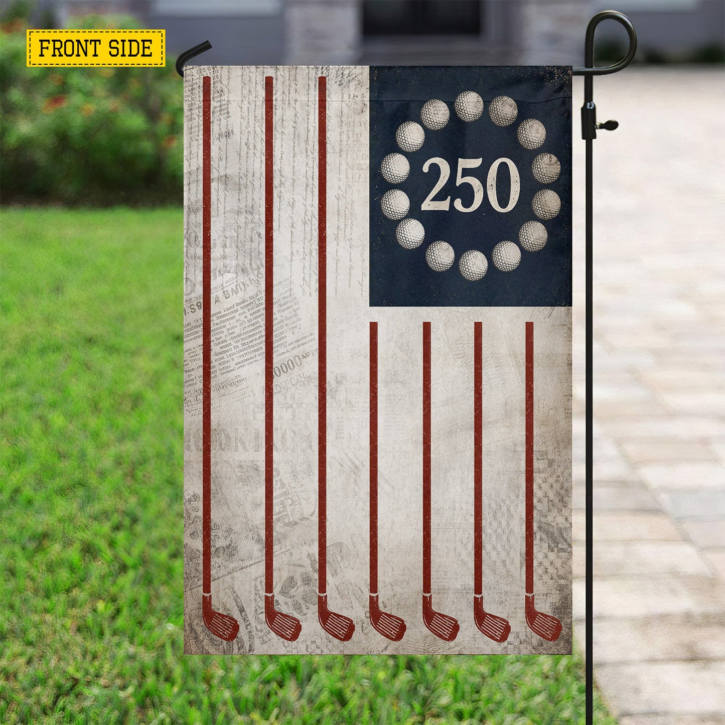 July 4th Golf 250 Anniversary USA Garden Flag & House Flag, Stars, Stripes And Fairways Outdoor Decor, Independence Day Yard Flag Gift For Golf Lover