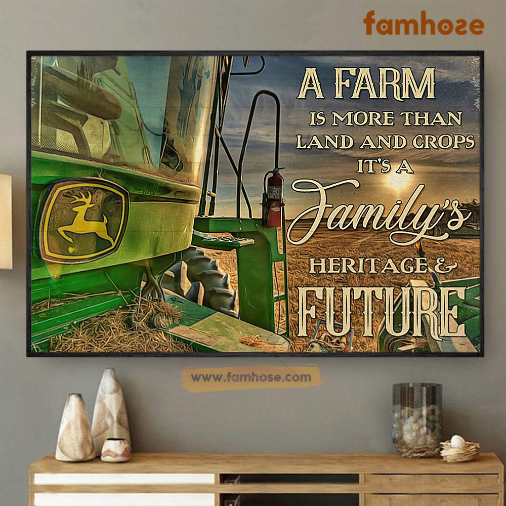 Farm Poster & Canvas, A Farm Is More Than Land And Crops It's A Family, Farmer Canvas Wall Art, Poster Gift For Farm Lovers