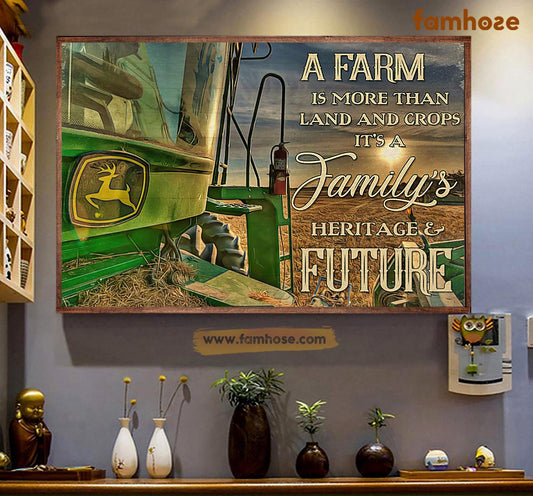 Farm Poster & Canvas, A Farm Is More Than Land And Crops It's A Family, Farmer Canvas Wall Art, Poster Gift For Farm Lovers