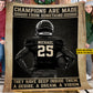 Motivational Personalized Football Boy Fleece Blanket, Champions Are Made From Something Woven Blanket, Cool Sherpa Blanket Gift For Football Lovers