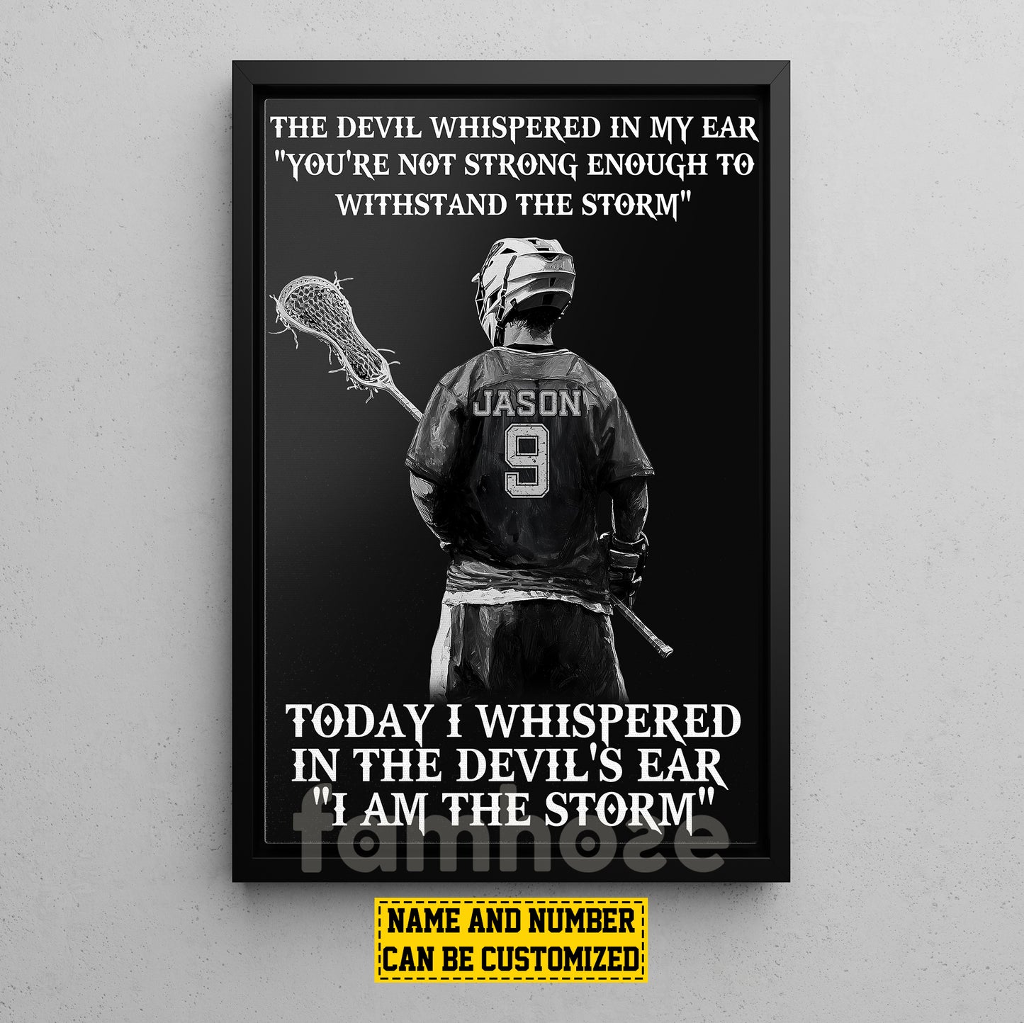 Cool Personalized Lacrosse Boy Canvas Painting, I Am The Storm Sport Wall Art Decor, Poster Gift For Lacrosse Lovers