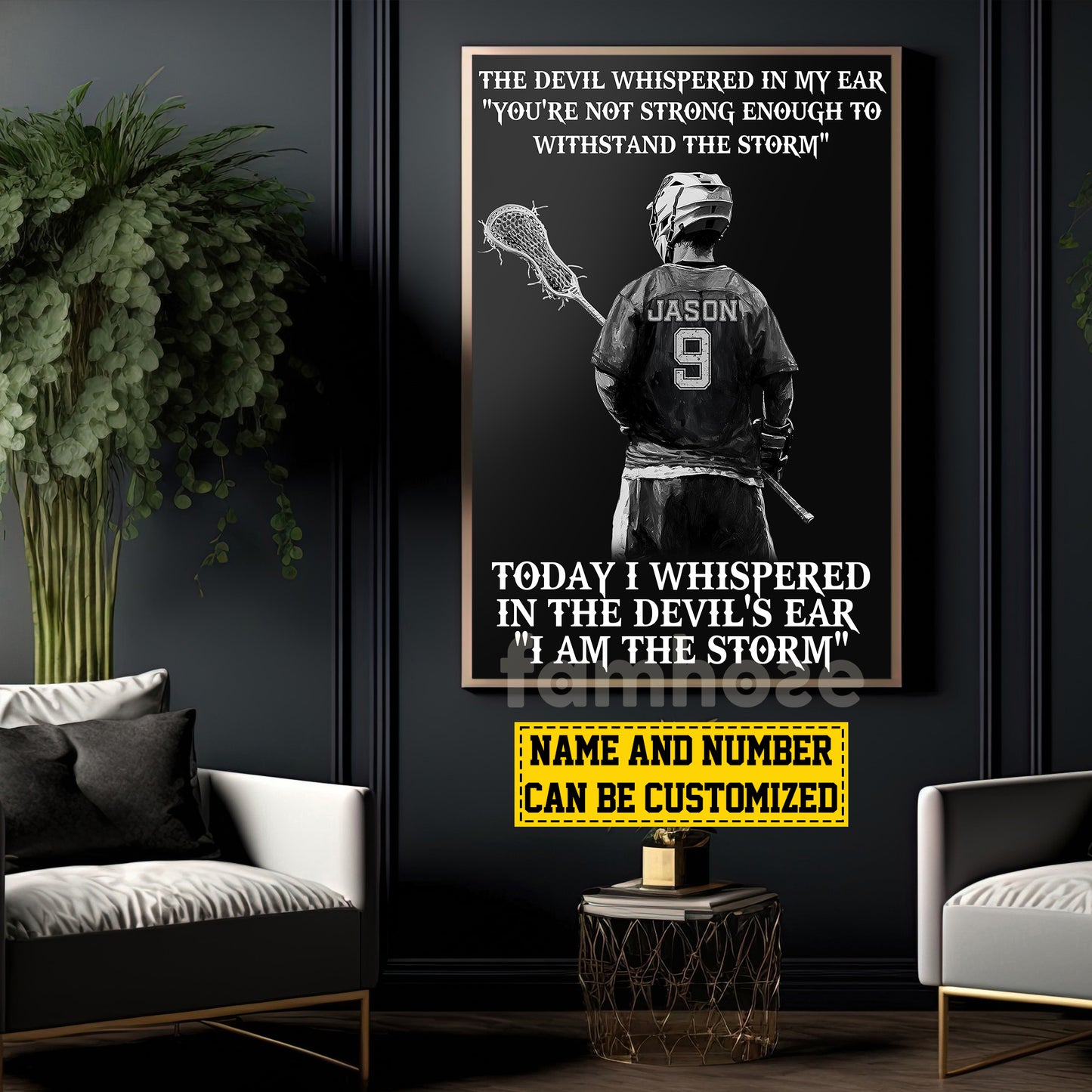 Cool Personalized Lacrosse Boy Canvas Painting, I Am The Storm Sport Wall Art Decor, Poster Gift For Lacrosse Lovers